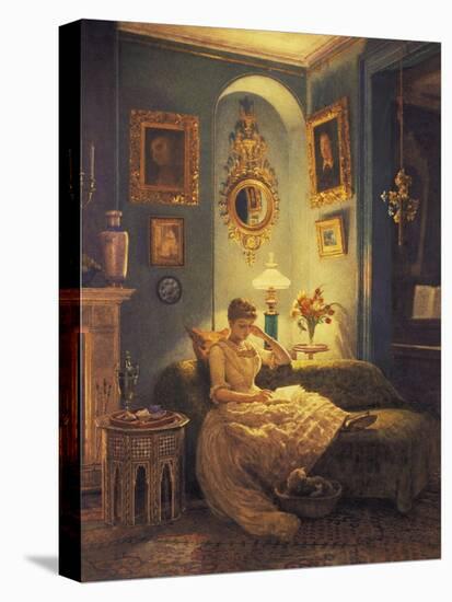 An Evening at Home-Edward John Poynter-Stretched Canvas