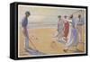 An Evening Game of Croquet on the Beach-null-Framed Stretched Canvas