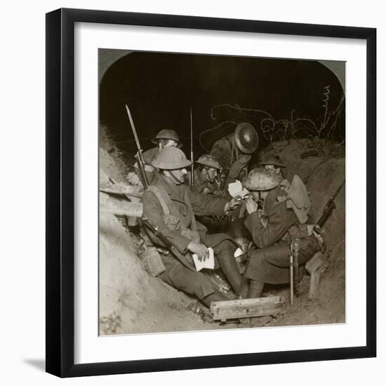 An Evening in the Reserve Trenches at Beaumont Hamel, France, World War I, 1914-1918-null-Framed Photographic Print