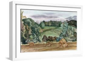 An Evening Landscape with Corn Stooks-John Northcote Nash-Framed Giclee Print