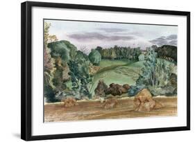 An Evening Landscape with Corn Stooks-John Northcote Nash-Framed Giclee Print