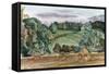 An Evening Landscape with Corn Stooks-John Northcote Nash-Framed Stretched Canvas