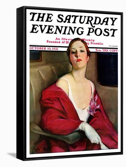 "An Evening Out," Saturday Evening Post Cover, October 10, 1931-Penrhyn Stanlaws-Framed Stretched Canvas