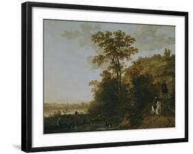 An Evening Ride Near a River-Aelbert Cuyp-Framed Giclee Print