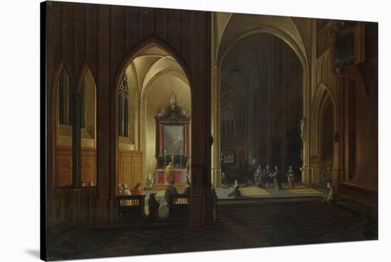 An Evening Service in a Church, 1649-Pieter Neeffs the Elder-Stretched Canvas