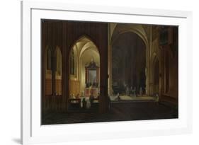 An Evening Service in a Church, 1649-Pieter Neeffs the Elder-Framed Giclee Print