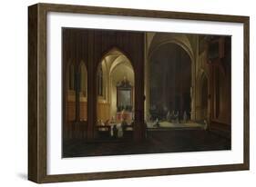 An Evening Service in a Church, 1649-Pieter Neeffs the Elder-Framed Giclee Print