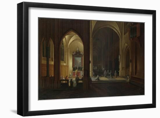 An Evening Service in a Church, 1649-Pieter Neeffs the Elder-Framed Giclee Print