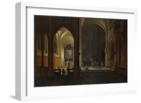 An Evening Service in a Church, 1649-Pieter Neeffs the Elder-Framed Giclee Print