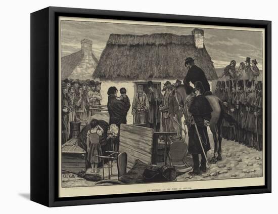 An Eviction in the West of Ireland-Aloysius O'Kelly-Framed Stretched Canvas