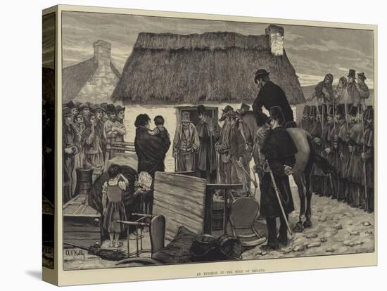 An Eviction in the West of Ireland-Aloysius O'Kelly-Stretched Canvas