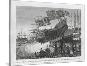 An Exact Representation of Launching the Prince of Wales Man of War-null-Stretched Canvas