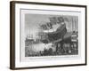 An Exact Representation of Launching the Prince of Wales Man of War-null-Framed Giclee Print