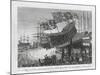 An Exact Representation of Launching the Prince of Wales Man of War-null-Mounted Giclee Print