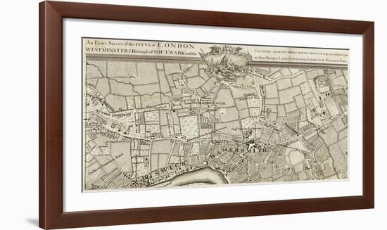 An Exact Survey of Chiswick and Hamersmith, 1745-John Rocque-Framed Premium Giclee Print