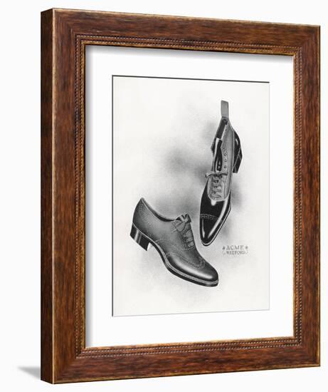 An Example of a Front Lacing Shoe and Boot with a Contrasting Upper Which May be Composed of Canvas-null-Framed Art Print