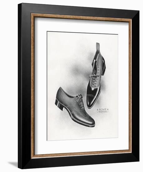 An Example of a Front Lacing Shoe and Boot with a Contrasting Upper Which May be Composed of Canvas-null-Framed Art Print