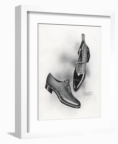 An Example of a Front Lacing Shoe and Boot with a Contrasting Upper Which May be Composed of Canvas-null-Framed Art Print