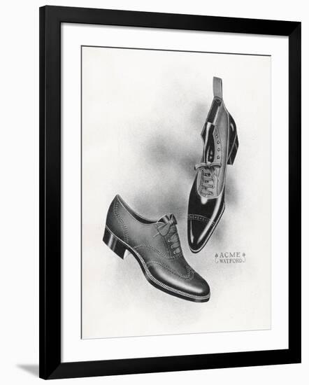 An Example of a Front Lacing Shoe and Boot with a Contrasting Upper Which May be Composed of Canvas-null-Framed Art Print