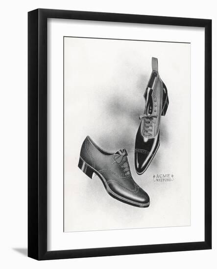 An Example of a Front Lacing Shoe and Boot with a Contrasting Upper Which May be Composed of Canvas-null-Framed Art Print