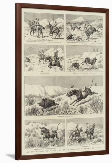 An Exceptional Boar Hunt on the North-West Frontier of India-Adrien Emmanuel Marie-Framed Giclee Print