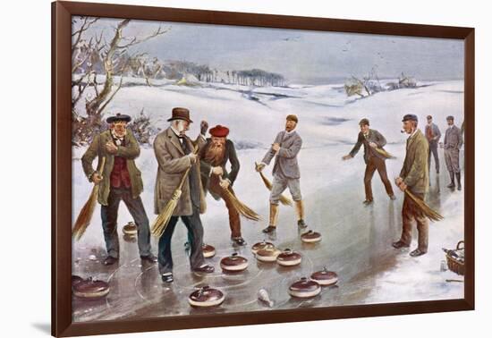 An Exciting Finish to a Curling Match in Scotland-J. Michael-Framed Photographic Print