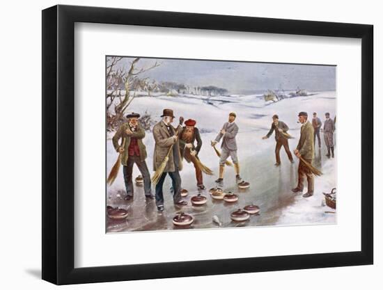 An Exciting Finish to a Curling Match in Scotland-J. Michael-Framed Photographic Print