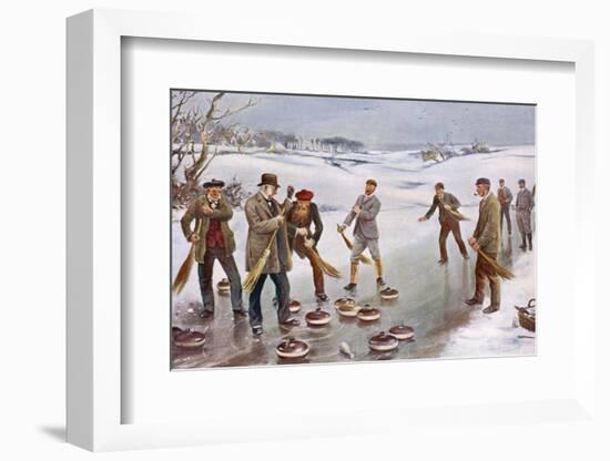 An Exciting Finish to a Curling Match in Scotland-J. Michael-Framed Photographic Print