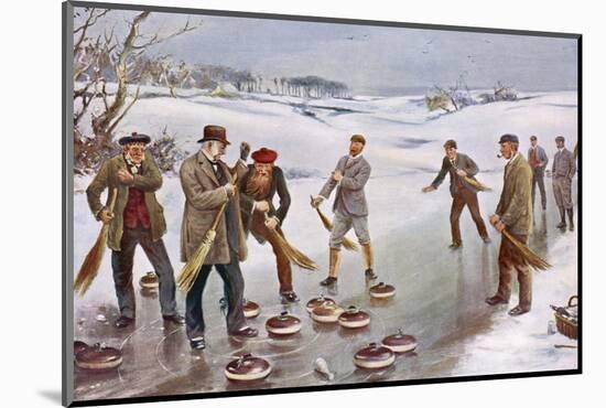 An Exciting Finish to a Curling Match in Scotland-J. Michael-Mounted Photographic Print