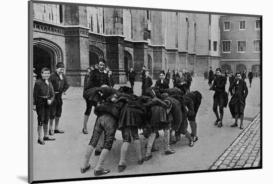 An exciting game: pupils of Christ's Hospital school, City of London, c1900-RW Thomas-Mounted Photographic Print