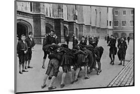 An exciting game: pupils of Christ's Hospital school, City of London, c1900-RW Thomas-Mounted Photographic Print