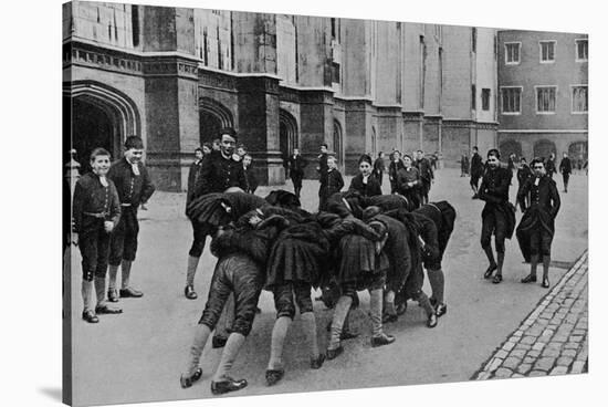 An exciting game: pupils of Christ's Hospital school, City of London, c1900-RW Thomas-Stretched Canvas
