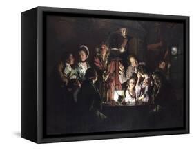 An Experiment on a Bird in an Air Pump-Joseph Wright-Framed Stretched Canvas