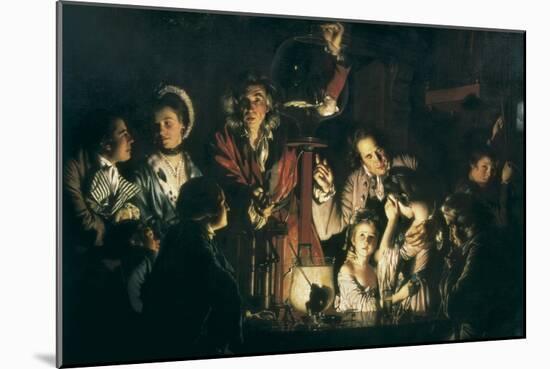 An Experiment on a Bird in the Air Pump-Joseph Wright of Derby-Mounted Art Print