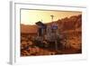 An Explorer Departs a Manned Rover Ina Martian Canyon-Stocktrek Images-Framed Art Print