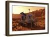 An Explorer Departs a Manned Rover Ina Martian Canyon-Stocktrek Images-Framed Art Print