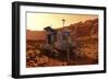 An Explorer Departs a Manned Rover Ina Martian Canyon-Stocktrek Images-Framed Art Print