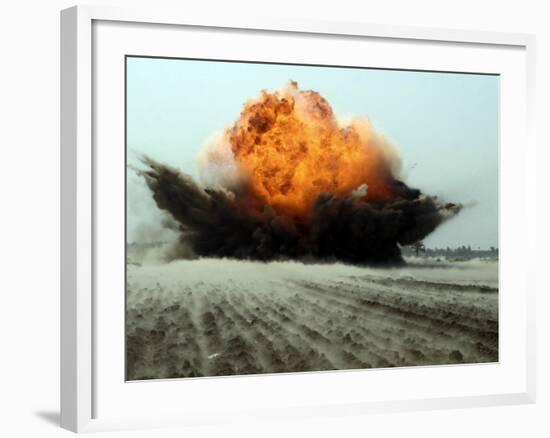 An Explosion Erupts from the Detonation of a Weapons Cache-Stocktrek Images-Framed Photographic Print