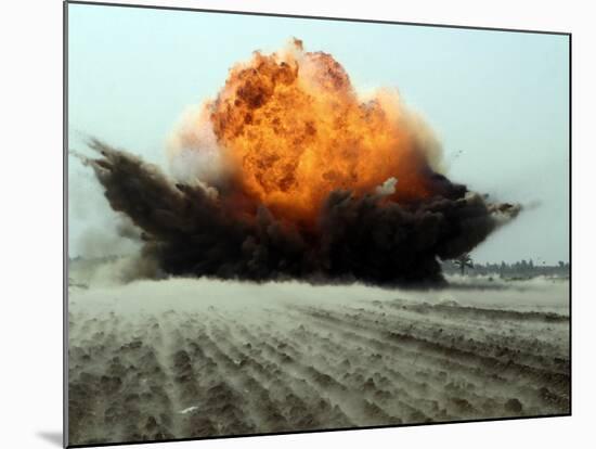 An Explosion Erupts from the Detonation of a Weapons Cache-Stocktrek Images-Mounted Photographic Print