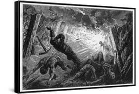 An Explosion of Firedamp in a Coal Mine-Felix Jean Gauchard-Framed Stretched Canvas