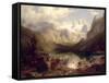 An Extensive Alpine Lake Landscape, 1862-Augustus Wilhelm Leu-Framed Stretched Canvas