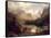 An Extensive Alpine Lake Landscape, 1862-Augustus Wilhelm Leu-Framed Stretched Canvas