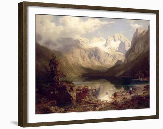 An Extensive Alpine Lake Landscape, 1862-Augustus Wilhelm Leu-Framed Giclee Print