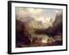 An Extensive Alpine Lake Landscape, 1862-Augustus Wilhelm Leu-Framed Giclee Print