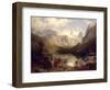 An Extensive Alpine Lake Landscape, 1862-Augustus Wilhelm Leu-Framed Giclee Print