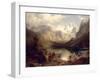 An Extensive Alpine Lake Landscape, 1862-Augustus Wilhelm Leu-Framed Giclee Print