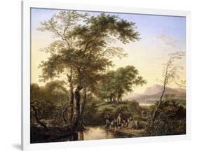 An Extensive Italianate River Landscape with Travellers by a Pool-Herman Saftleven-Framed Giclee Print