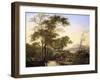 An Extensive Italianate River Landscape with Travellers by a Pool-Herman Saftleven-Framed Giclee Print