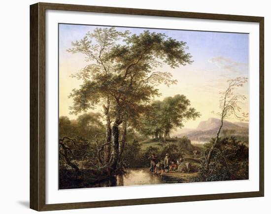 An Extensive Italianate River Landscape with Travellers by a Pool-Herman Saftleven-Framed Giclee Print