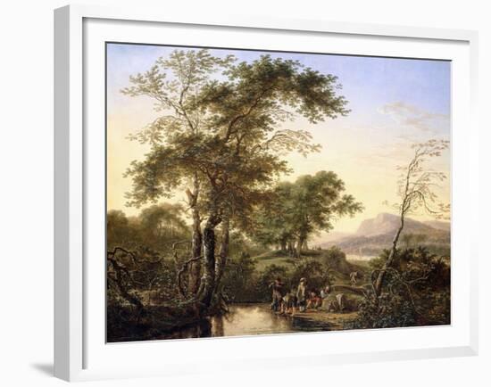 An Extensive Italianate River Landscape with Travellers by a Pool-Herman Saftleven-Framed Giclee Print